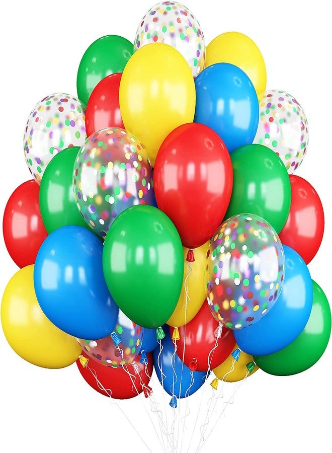 Lazybeee بالونات Lazybeee™، 50 قطعة بالونات مقاس 12 بوصة، بالونات لاتكس لتزيين قوس البالونات كزينة للحفلات، وزينة أعياد الميلاد، وزينة حفلات الزفاف (أحمر، أصفر، أزرق، أخضر) - Image 1